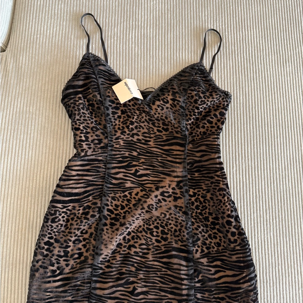 Never worn! Leopard Print Slip Dress